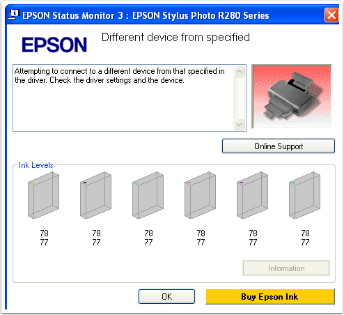 epson r280 cd printing driver