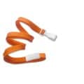 Orange 3/8" Flat Braid Breakaway Lanyard w/ Wide Plastic Hook
