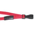 Red 3/8\" Flat Braid Breakaway Lanyard w/ Wide Plastic Hook 