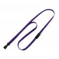 Purple 3/8\" Flat Braid Breakaway Lanyard w/ Wide Plastic Hook 