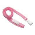Pink 3/8" Flat Braid Breakaway Lanyard w/ Wide Plastic Hook 