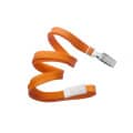 Orange 3/8\\" Flat Braid Breakaway Lanyard w/ Bulldog Clip