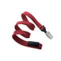 Red 3/8" Flat Braid Breakaway Lanyard w/ Bulldog Clip