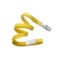 Yellow 3/8\\" Flat Braid Breakaway Lanyard w/ Bulldog Clip