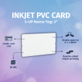 Inkjet PVC card for 2-up 3-inch name tags, credit card size, 30 mil, double-sided printing