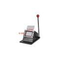 Heavy-duty ID die cutter with window dimensions marked: 3.375 inches wide, 2.125 inches tall