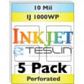 Perforated Inkjet Teslin IJ 1000WP Paper - 25 Pack