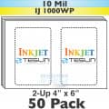 Inkjet Teslin 2Up Perforated 4x6 Sheets - 50 Pack