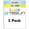 10 Mil Laser Teslin TS1000 Sheets 5 pack