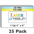 Laser Teslin 1-Up Perforated 4x6 Sheets - 25 Pack