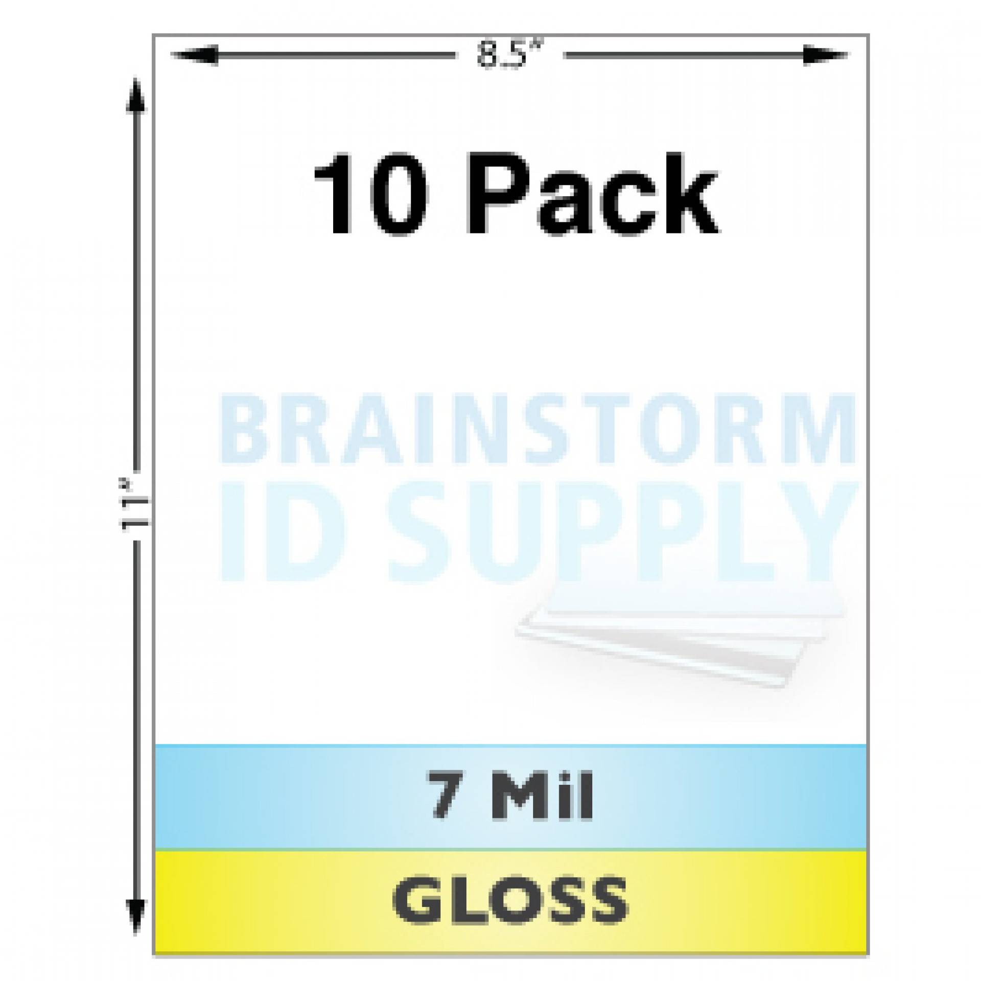 7 Mil Gloss Full Sheet Laminates - 10 Pack