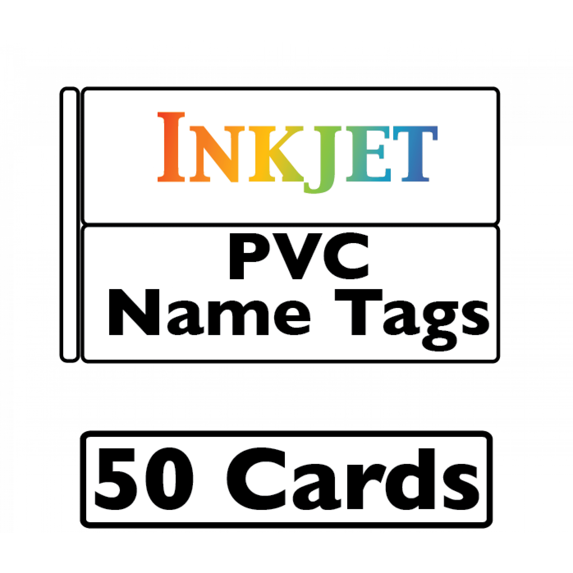 DIY Name Badges, Wisdompro 10 Set White Printable Blank PVC Badges (3.38 x  2.13 inch) with