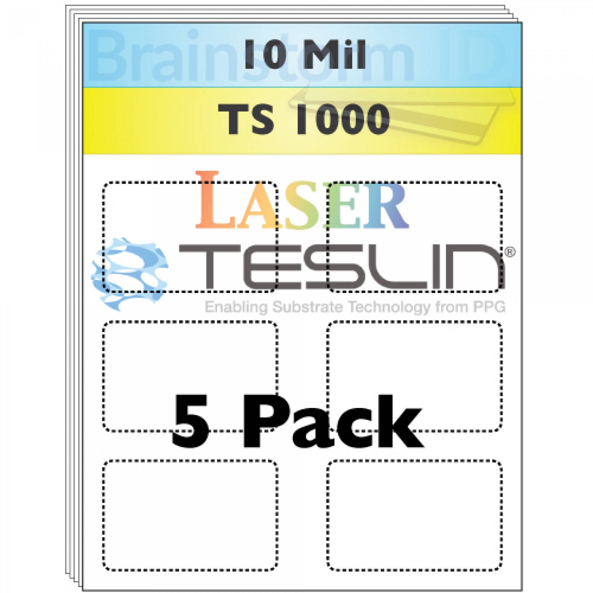 10 Mil Laser Teslin Perforated TS 1000 Sheets 5 pack