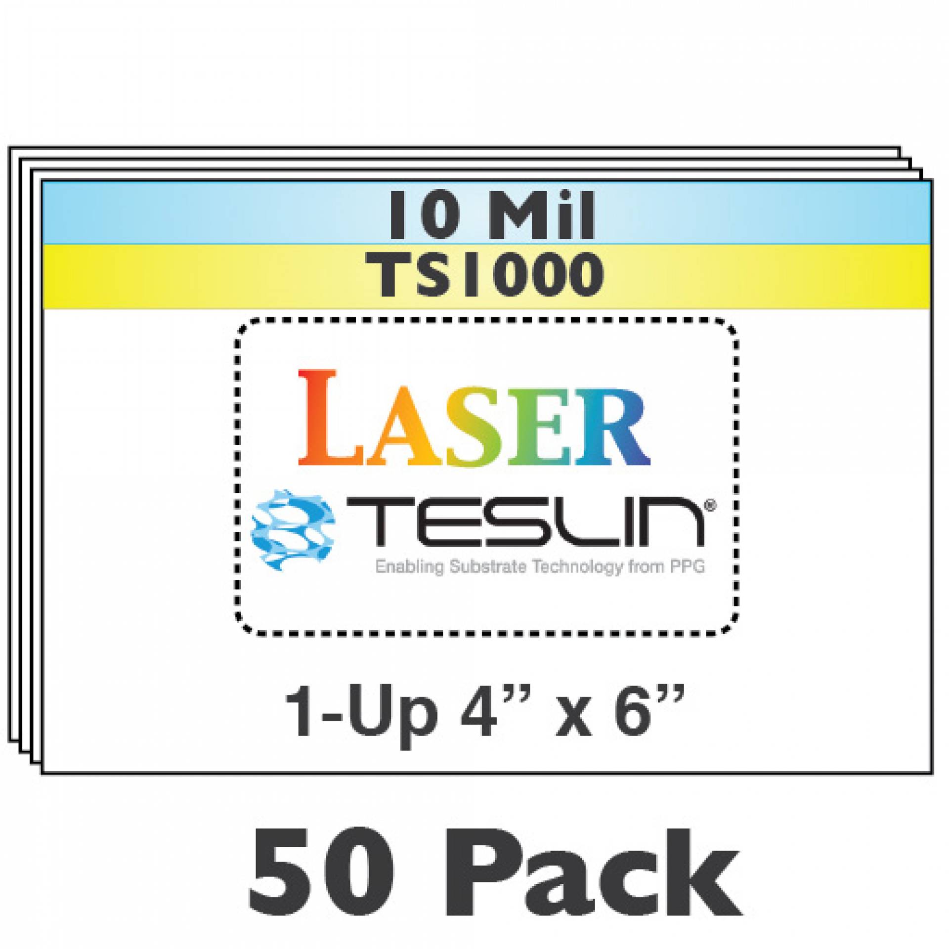 1-Up Laser Teslin - 50 Pack