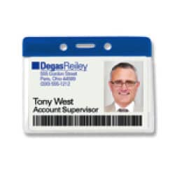 Horizontal Badge Holder with Blue Color Bar
