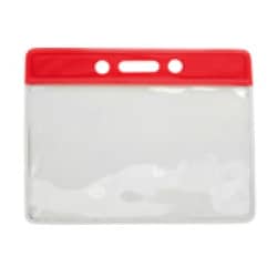 Horizontal Badge Holder with Red Color Bar