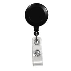 Badge Reel with Strap & Belt Clip - Black