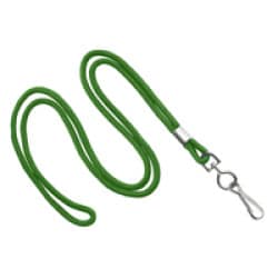1/8" Round Lanyard with Swivel J-Hook - Green