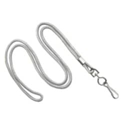 1/8" Round Lanyard with Swivel J-Hook - White