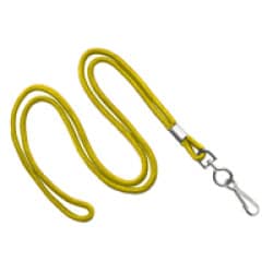 1/8" Round Lanyard with Swivel J-Hook - Yellow