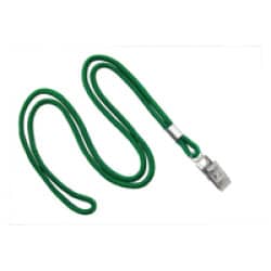 1/8" Round Lanyard with Bulldog Clip - Green