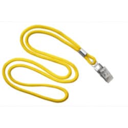 1/8" Round Lanyard with Bulldog Clip - Yellow