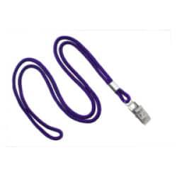 1/8" Round Lanyard with Bulldog Clip - Purple