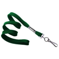 3/8" Flat Braid Lanyard with Swivel J-Hook - Green