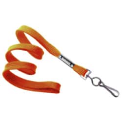 3/8" Flat Braid Lanyard with Swivel J-Hook - Orange