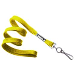 3/8" Flat Braid Lanyard with Swivel J-Hook - Yellow