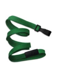 3/8" Flat Braid Breakaway Lanyard w/ Wide Plastic Hook - Green