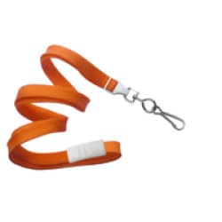 3/8" Flat Braid Breakaway Lanyard w/ Swivel J-Hook - Orange