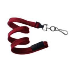 3/8" Flat Braid Breakaway Lanyard w/ Swivel J-Hook - Red