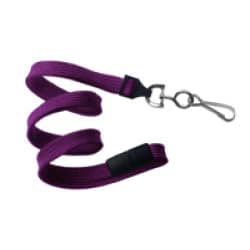 3/8" Flat Braid Breakaway Lanyard w/ Swivel J-Hook - Purple