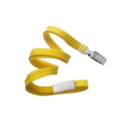 3/8" Flat Braid Breakaway Lanyard w/ Bulldog Clip - Yellow