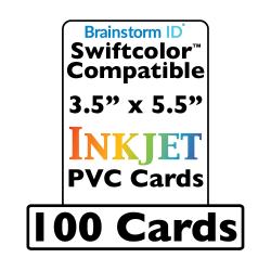 100 Conference Badge Size Inkjet PVC Cards (3.5 x 5.5 inch) - For SwiftColor SCC-4000D / Canon CX-G6400 Large Format Printers