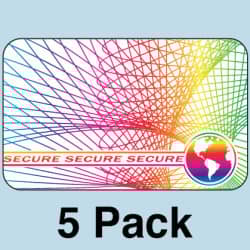 Secure w/ Web and Earth Hologram Overlays - 5 Pack