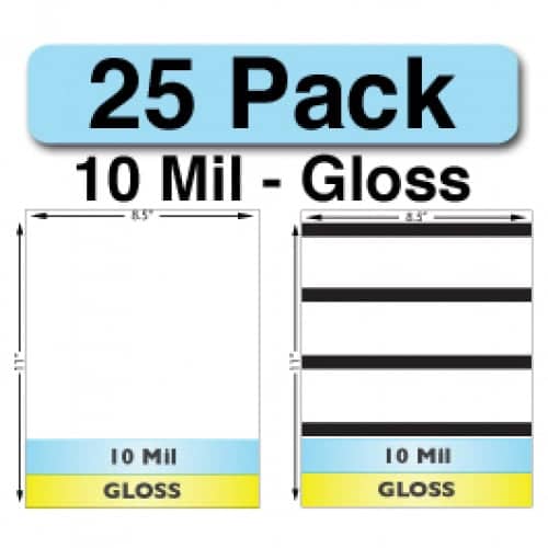 10 Mil Gloss Full Sheet Sets - 25 Pack