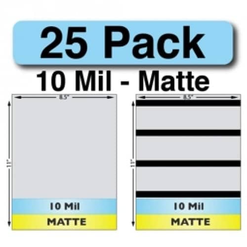 10 Mil Matte Full Sheet Sets - 25 Pack
