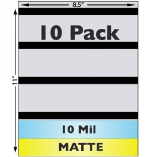 10 Mil Matte w/ 1/2" HiCo Mag Stripe Full Sheet Laminate - 10 Pack