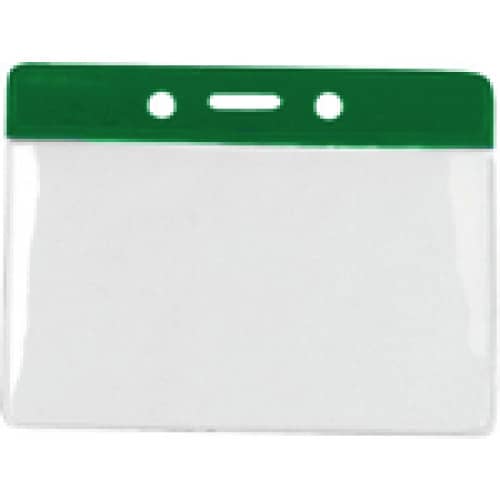 Horizontal Badge Holder with Green Color Bar