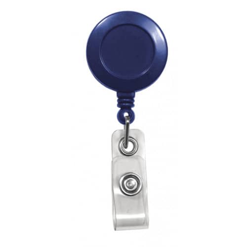 Badge Reel with Strap & Belt Clip - Blue