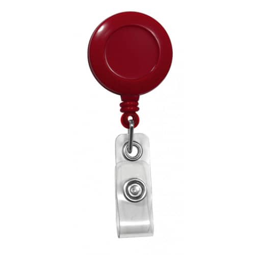 Badge Reel with Strap & Belt Clip - Red