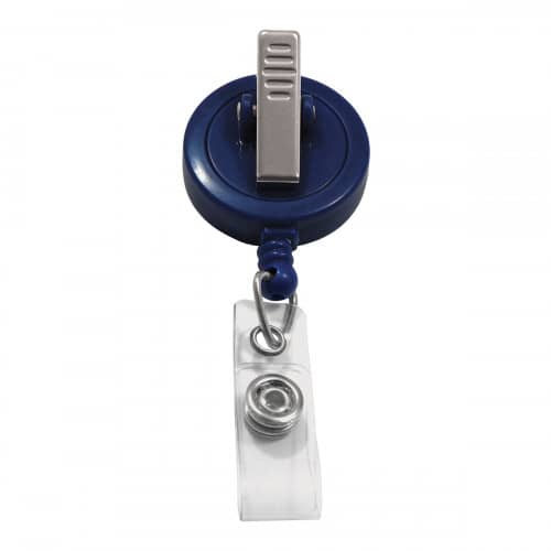 Badge Reel with Strap & Swivel Spring Clip - Blue