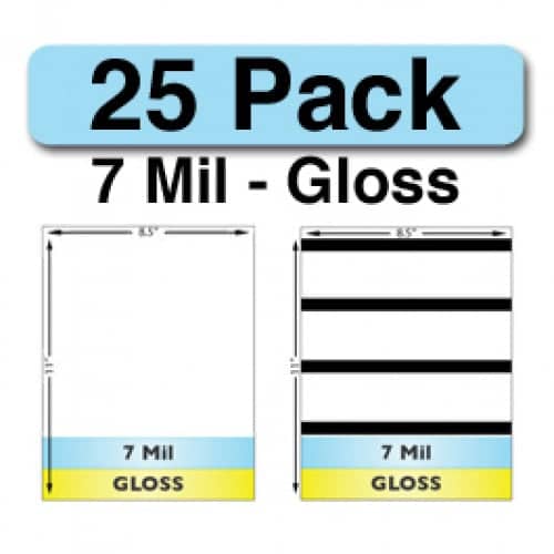 7 Mil Gloss Full Sheet Sets - 25 Pack