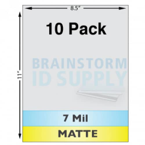 7 Mil Matte Full Sheet Laminate - 10 Pack