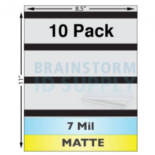 7 Mil Matte w/ 1/2" HiCo Mag Stripe Full Sheet Laminate - 10 Pack