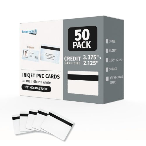 50 Inkjet PVC Cards (30 mil) with HiCo Mag Stripe