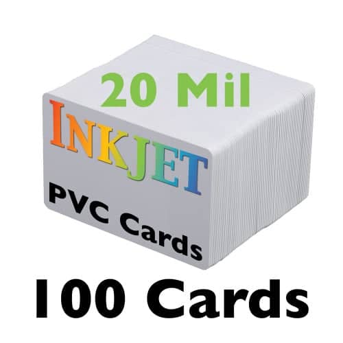 100 Inkjet PVC Cards (20 mil)