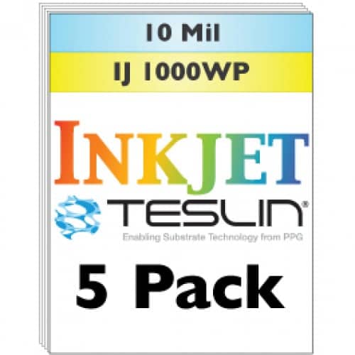 Inkjet Teslin Synthetic Paper - 5 Pack